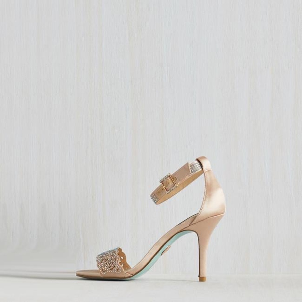 Blue by Betsey Johnson Champagne Satin Shoes - Picture 7 of 7